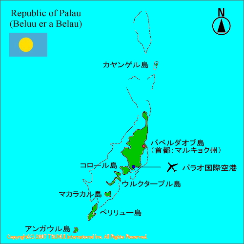 パラオの大ざっぱな地図なのだ！